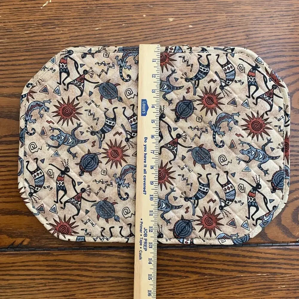 Vintagen Native American Southwestern Placemats 4 set Kitchen 100% Cotton Aztec